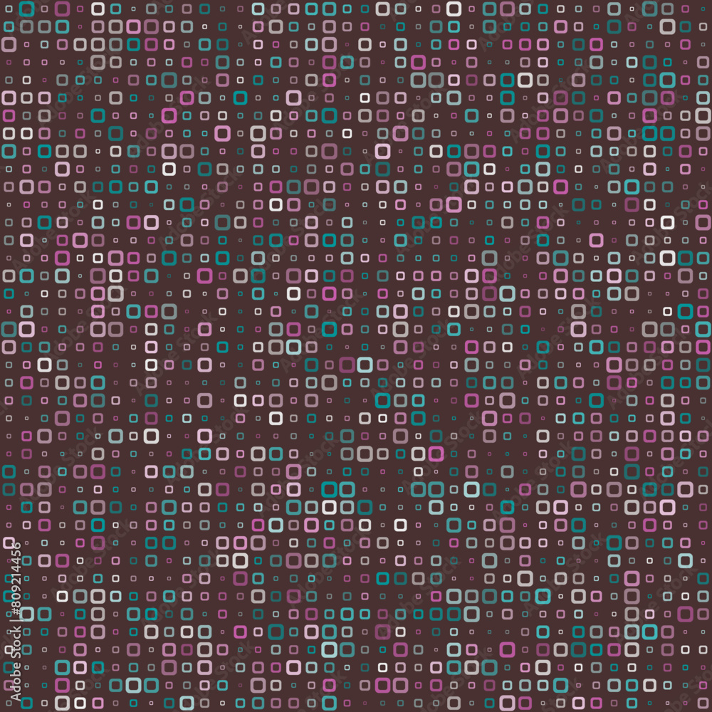 Poster abstract pattern. rounded square frames in multiple colors. muted tones with a hint of warmth. delic