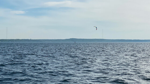 Windsurfing on Lake Mendota in Madison Wisconsin