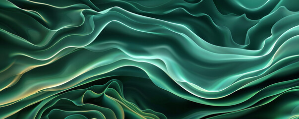 Obraz premium Rich forest green abstract waves resembling gentle flames suitable for a natural earthy background