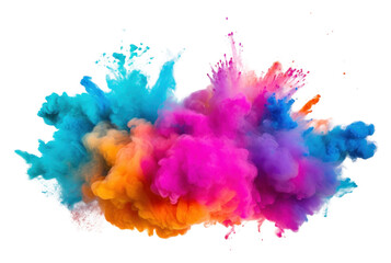 PNG  Colorful powder explosion white background celebration splattered