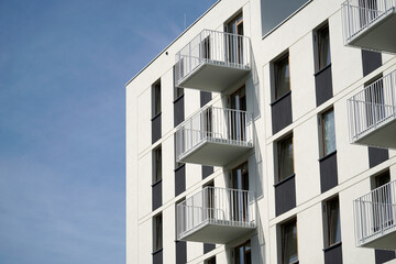 Modern multistorey building with balconies