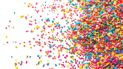 Bright Confetti Sprinkles isolated on a transparent background