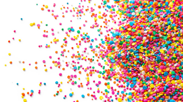 Bright Confetti Sprinkles isolated on a transparent background