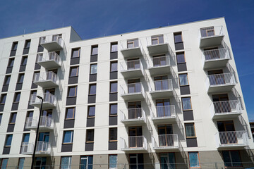 Modern multistorey building with balconies