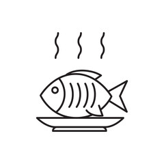 Naklejka premium Frying fish icon design, isolated on white background, vector illustration