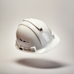 White construction hard hat, on a white background