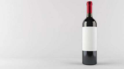 Wine bottle with a blank label, customizable space, isolated on white background 