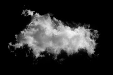 White Cloud Overlay on Black Background in high resolution