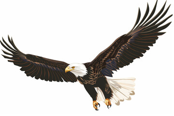 Obraz premium Majestic Bald Eagle Flying With Wings Spread
