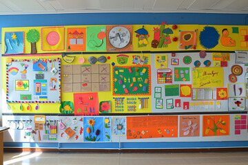 Colorful Classroom Wall with Visual Aids for Students with Autism