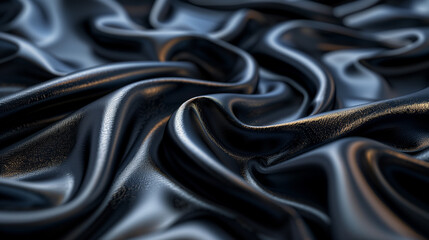 Black satin and silk fabric with elegant design, luxurious texture, and smooth touch, perfect for fashion and decor