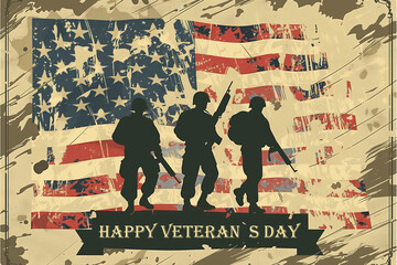 Two Soldiers Standing in Front of an American Flag