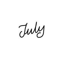 Hand Drawn Lettering July