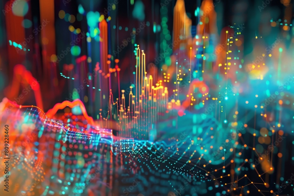 Poster abstract view of city lights and intersecting lines creating a dynamic visual pattern, a digital rep