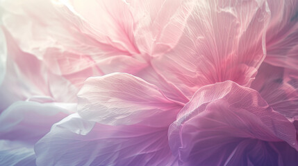 An ethereal abstract floral background with layers of translucent petals and soft focus, conveying a dreamy and romantic atmosphere, Background, abstract