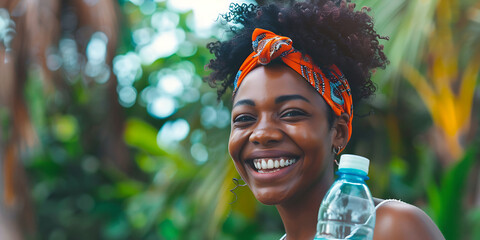 African people are happy to have clean water to drink. water scarcity concept - Powered by Adobe
