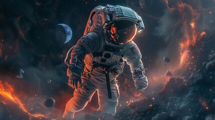 astronaut background concept, national asteroid day