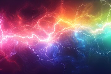 Abstract rainbow lightning background