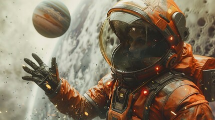 astronaut background concept, national asteroid day