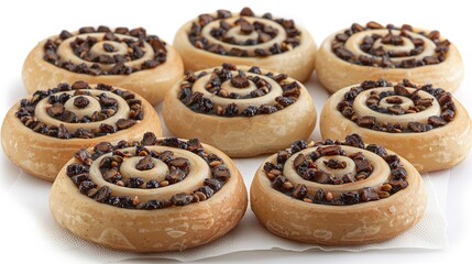 Fototapeta premium A cluster of doughnuts adorned with chocolate sprinkles