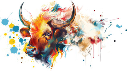 Obraz premium Colorful Abstract Animal Artwork isolated on a transparent background