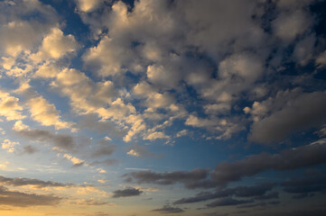 Rain clouds in the sky over the Mediterranean Sea.