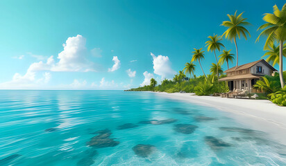 Fototapeta premium tropical island in the maldives