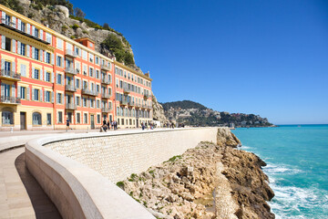 Embankment in sunny day in Nice, France	