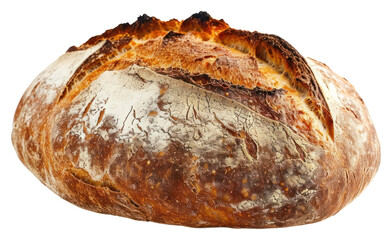 PNG Rustic sourdough bread with crispy crust food white background viennoiserie.