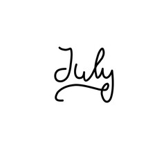 Hand Drawn Lettering July