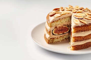 Decadent Almond Cake with Fig Filling and Maple Buttercream