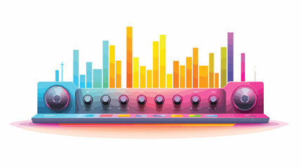 Music equalizer in cute 3d style vector illustratio