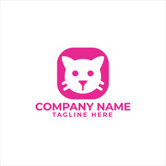 pet health logo design with heart, hand and pet shape elements.
