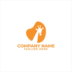 Line art hand pets animal care logo symbol design illustration
