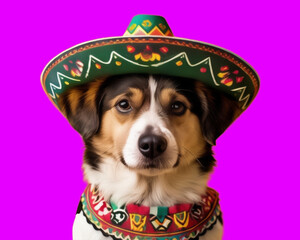 dog wearing a sombrero