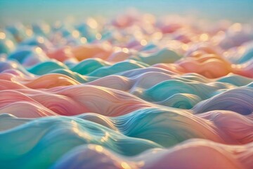 Abstract Flowing Intertwined Shapes in Pastel Soft Hues 