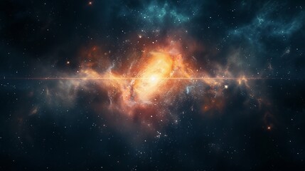 Quasar in deep space, asteroid day