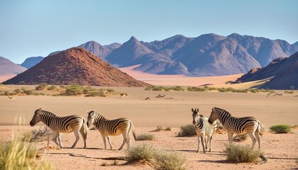 view of zebras in the namib desert namibia - Powered by Adobe