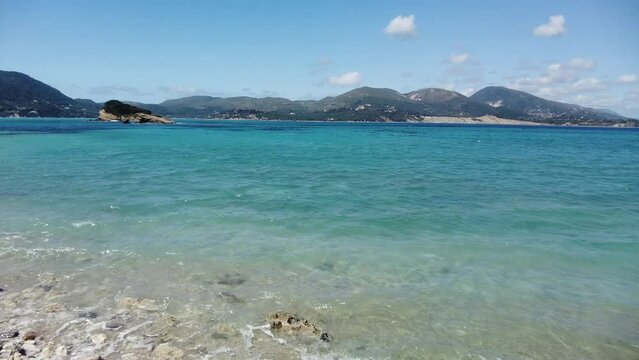 beautiful baech of Marathonisi island in Zakynthos