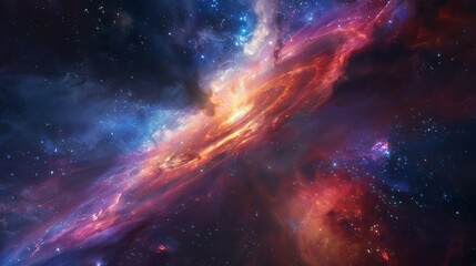 Obraz premium Quasar in deep space, asteroid day