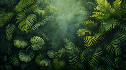 The painting is full of life and energy, with the green leaves