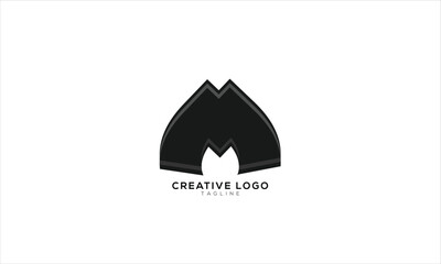 M Abstract initial monogram letter alphabet logo design