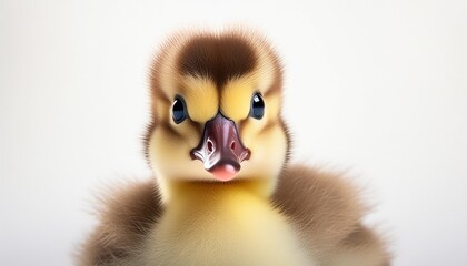 portrait of a goose gosling duckling duck isolated on a white background