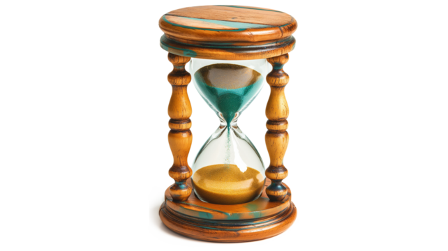 Colorful Hourglass representing the Passage of Time isolated on a transparent background - Powered by Adobe