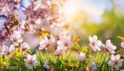 spring summer soft background with flowers