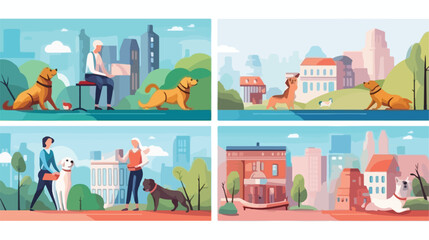 Pet-friendly and convenient city banners or flyers