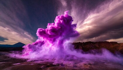 vibrant clouds of purple violet and magenta gas resemble a celestial ballet in the dark sky...