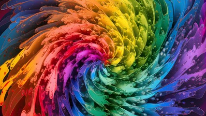 Abstract background in rainbow colours, vibrant vortex festive design for pride culture celebration