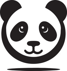 a black and white panda head with a black and white face. © Miton Bormon