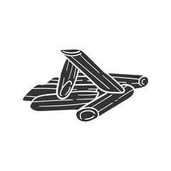 Penne Icon Silhouette Illustration. Italian Pasta Vector Graphic Pictogram Symbol Clip Art. Doodle Sketch Black Sign.